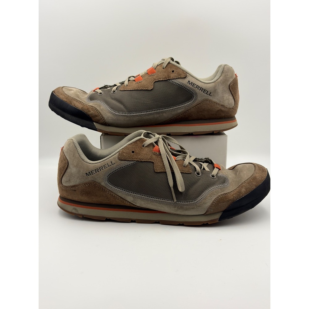 Merrell Burnt Rock Mens 14 Hiking Shoes Suede Mesh Brown Orange J95233‎